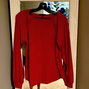 Red polkadot banana republic blouse